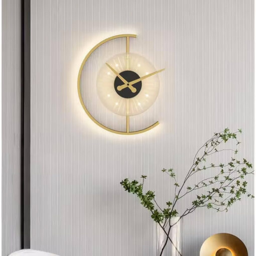 LED Väggklocka med Belysning – 40 cm Rund Design i Metall - Bild 3